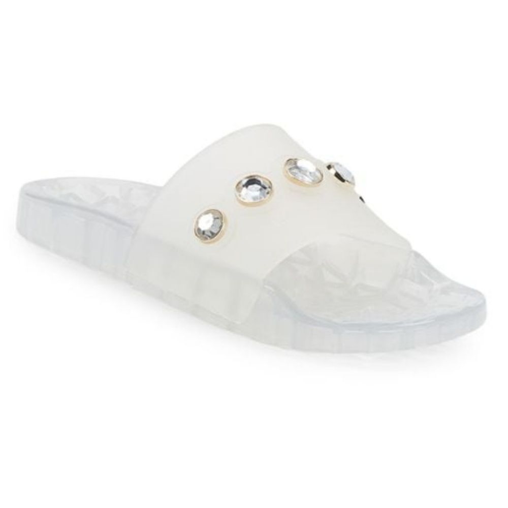 NWT Karl Lagerfeld Paris Talyn Jeweled Slides